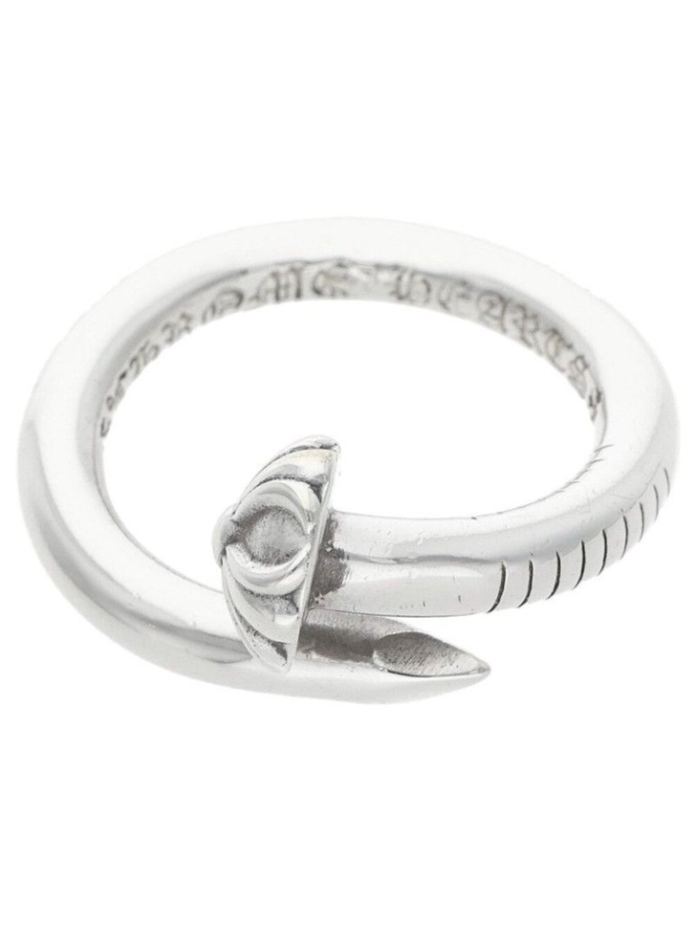 Chrome Hearts Nail Crsball Cross Ball Silver Ring